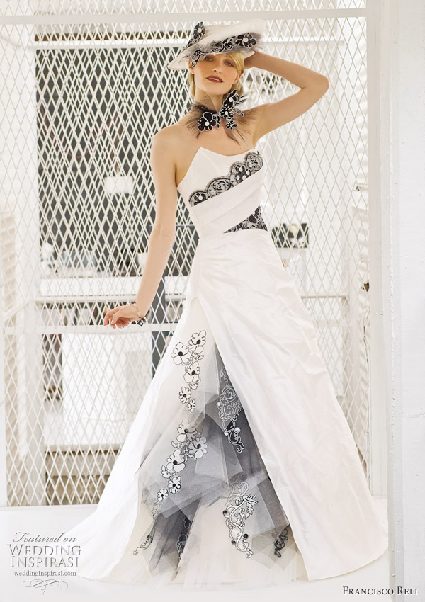 Francisco Reli black white wedding gown 2011 bridal collection