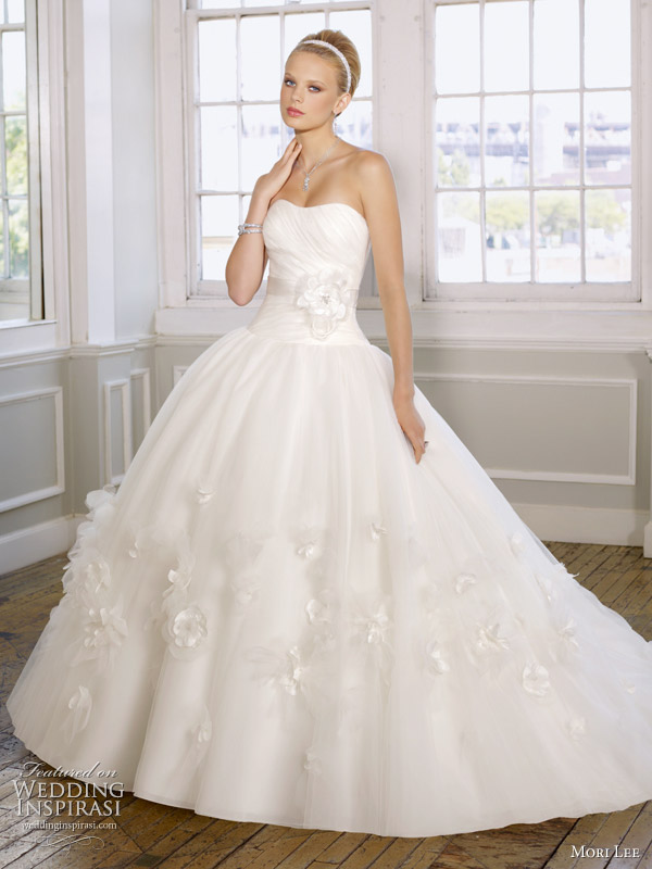 Strapless ball gown wedding dress by Mori Lee, Spring 2011 bridal ...