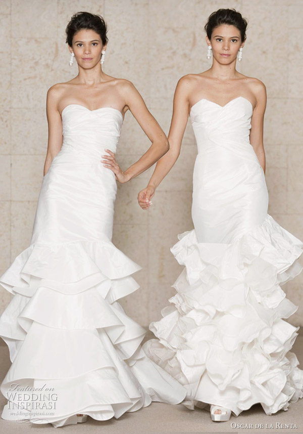 Oscar de la Renta Bridal wedding gowns 2011 Fall Winter collection Silk Oscar de la Renta Bridal wedding gowns 2011 Fall Winter collection Silk