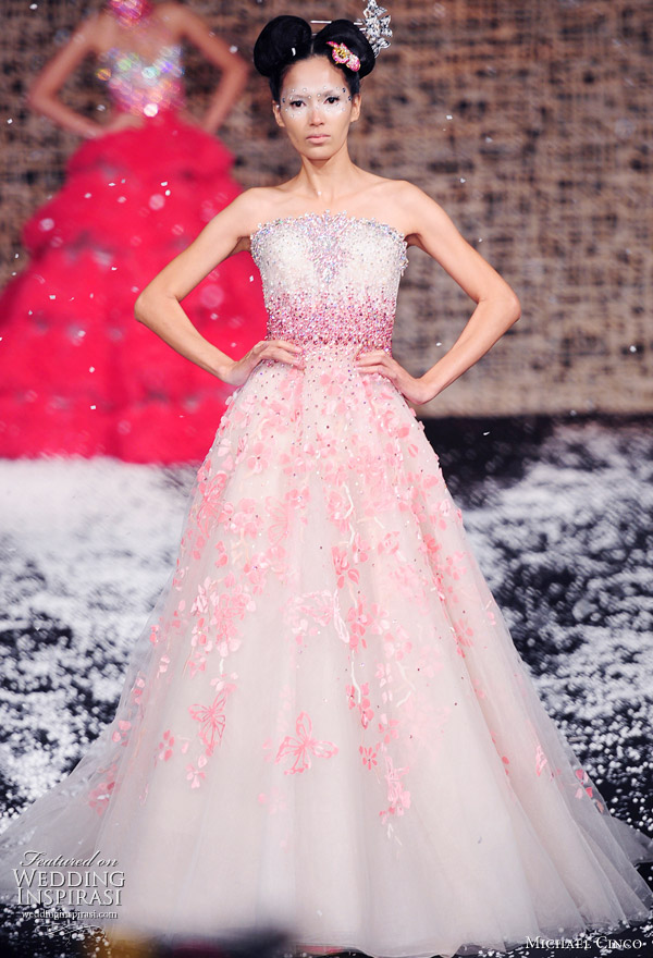 Pink wedding dress from Fall Winter 2011 haute couture collection by 