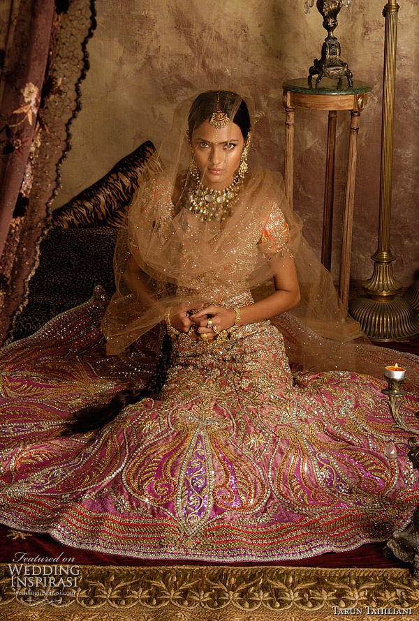 Indian wedding fashion bridal ghagra choli or lehenga in orange and pink Indian wedding fashion bridal ghagra choli or lehenga in orange and pink