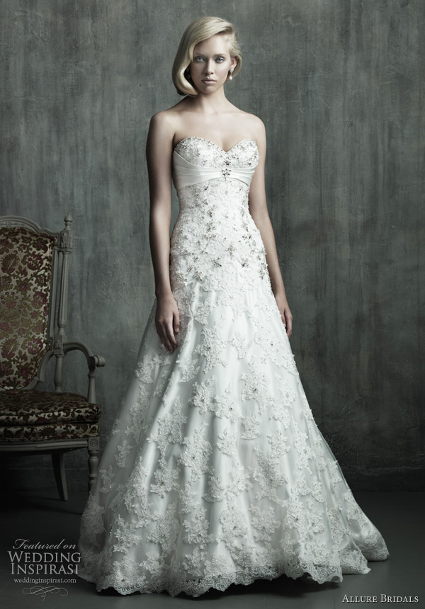 Allure bridals couture wedding dress 2011 Fit and flare gown with layers of 