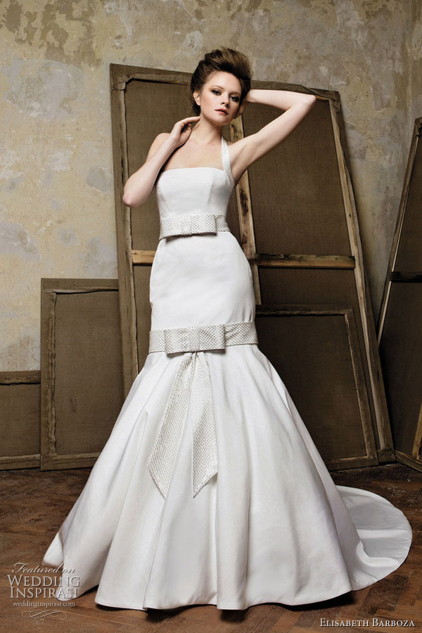 Wedding dress with bows by Elizabeth Barboza for Pronuptia 2011 bridal collection