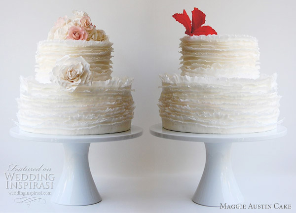 Maggie Austin cake Rose Frill and Orchid frill wedding cakes Maggie Austin cake Rose Frill and Orchid frill wedding cakes