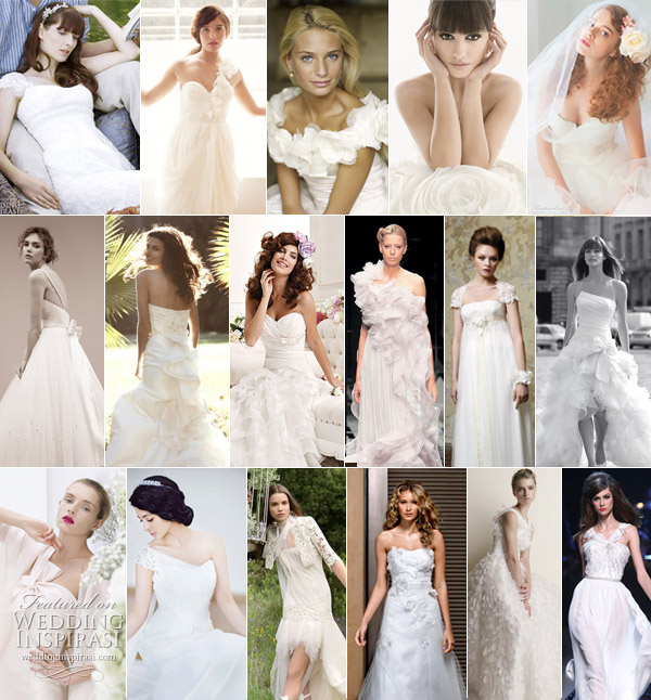 Romantic wedding gowns pretty feminine bridal dresses with ruffles 