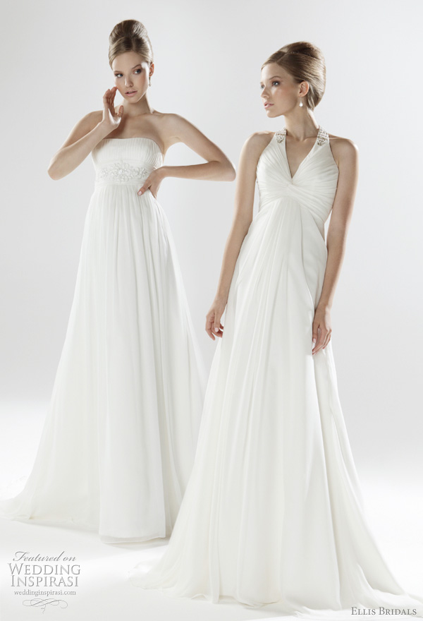 2011 Empire wedding dresses from Ellis Bridals UK strapless pleated 