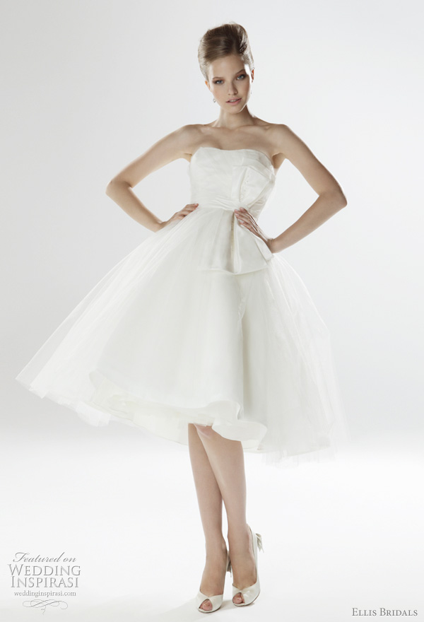 2011 kneelength wedding dress from Ellis Bridals UK London Collection 