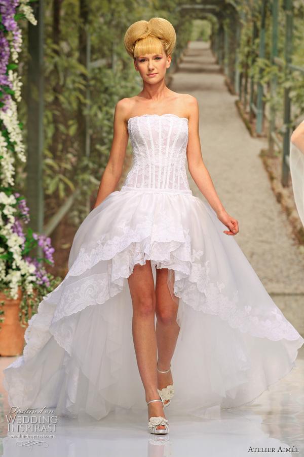 Wedding dress with Asymmetric hemline or mullet wedding gown