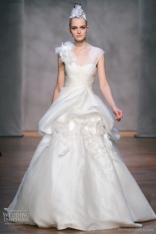 Monique Lhuillier wedding gown Fall 2011 Bailey Ivory sheer silk organza 