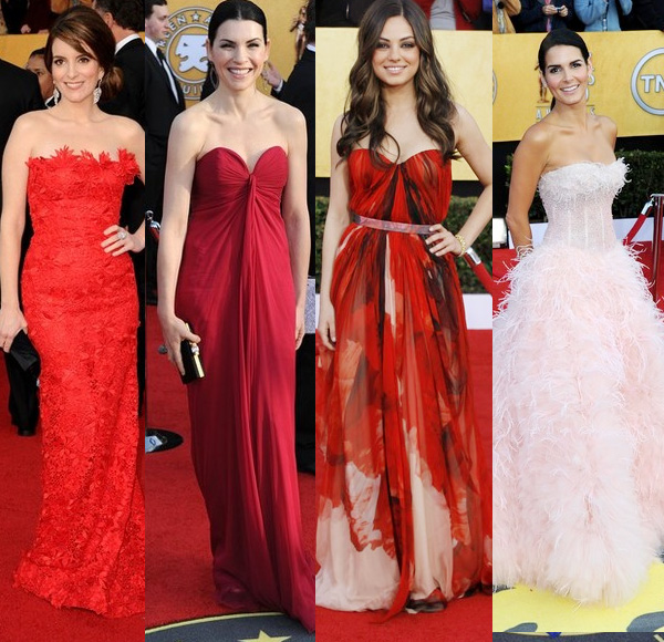 Extra love for the two dresses in the middle! SAG Awards 2011 red carpet 