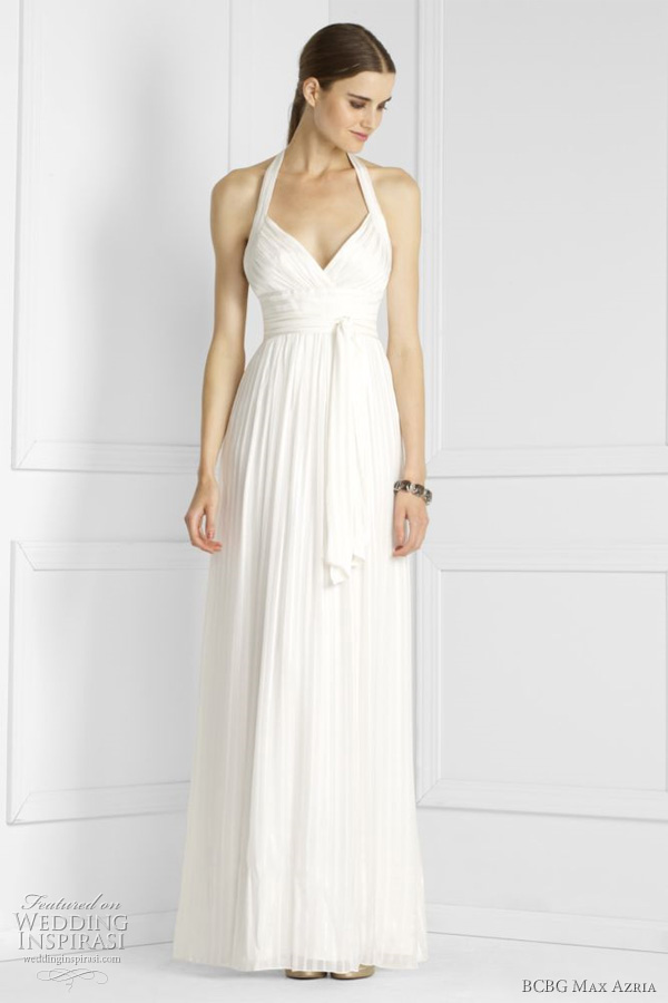 Maggie sleeveless vneck gown in lace with tulle overlay bcbg wedding 
