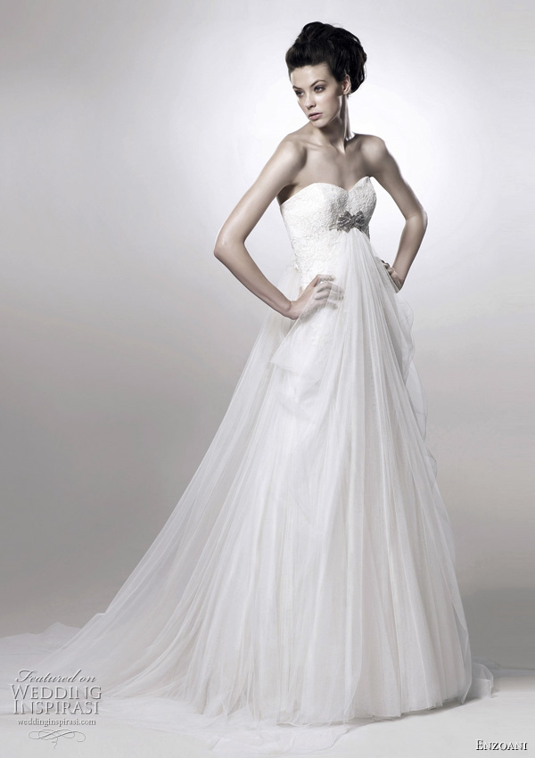 Enzoani wedding dresses 2011 Flora draped gown FrancescaA delicate lace 