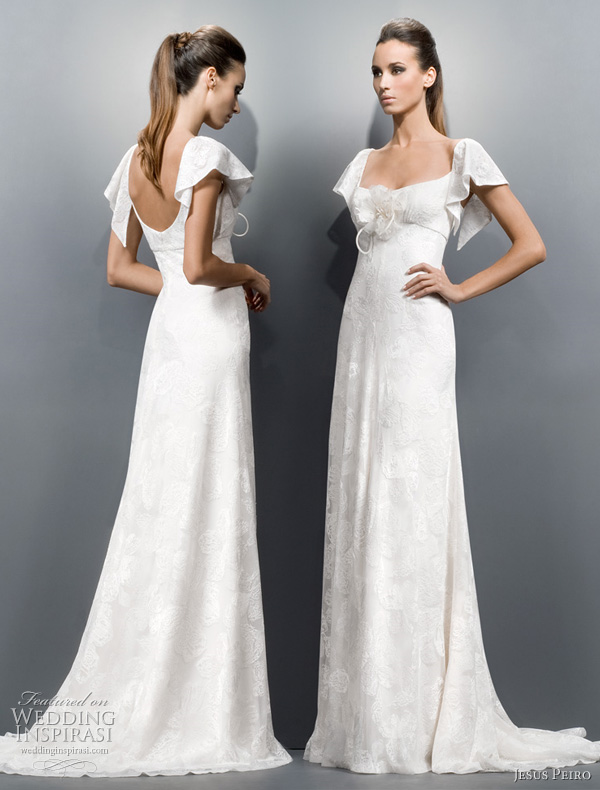 Wedding dress with butterfly sleeves jesus peiro wedding dress Strapless 