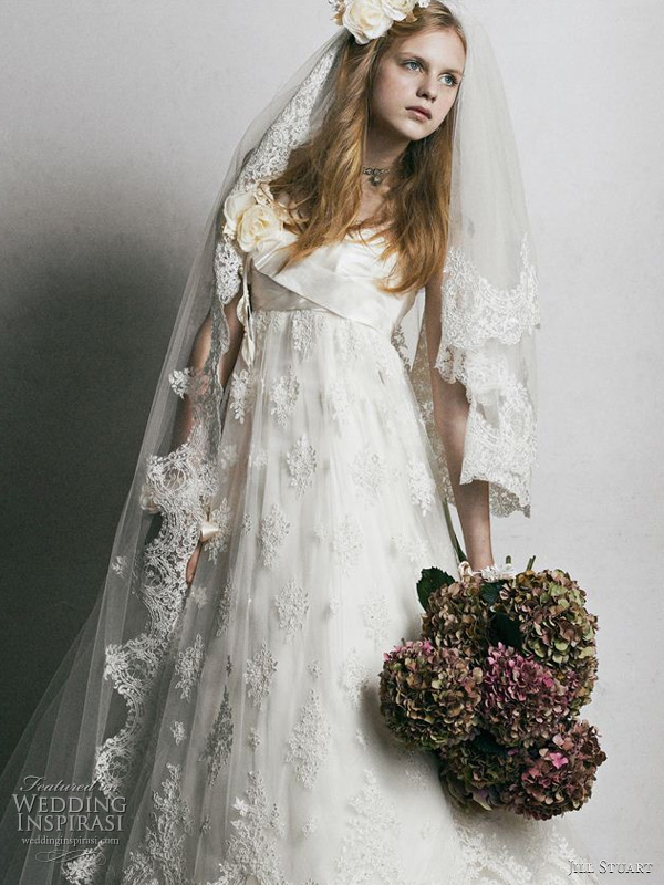 Empire line gown with crossover bodice Jill Stuart 2011 wedding dress