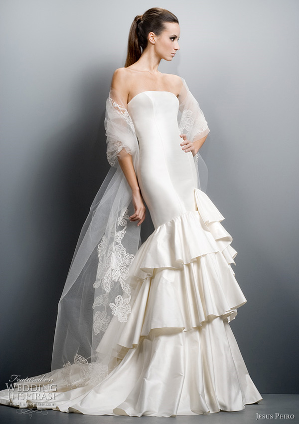 Strapless gown with ruffle tier skirt ruffle wedding dress 2011