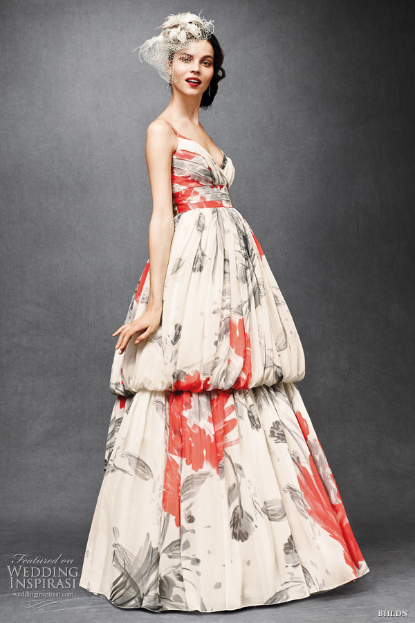 bhldn anthropologie wedding dresses 2011 printed floral Zinnia gown Beth