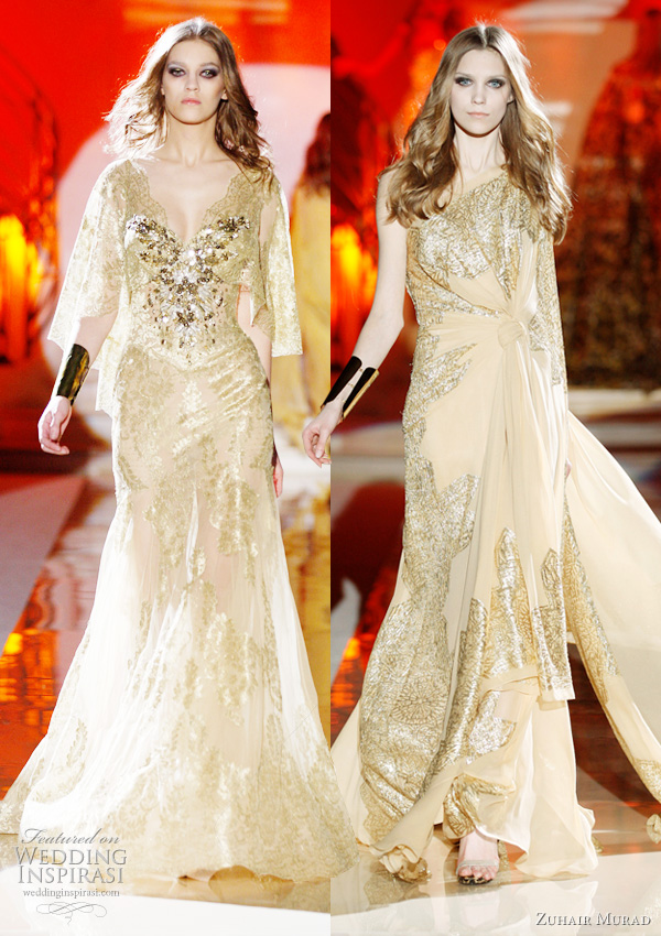 gold wedding dresses zuhair