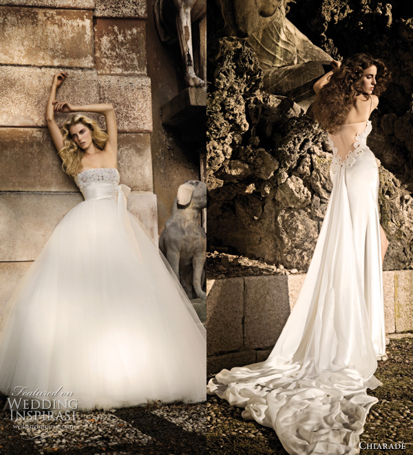 2011 italian wedding dresses Strapless wedding dress with lace bodice