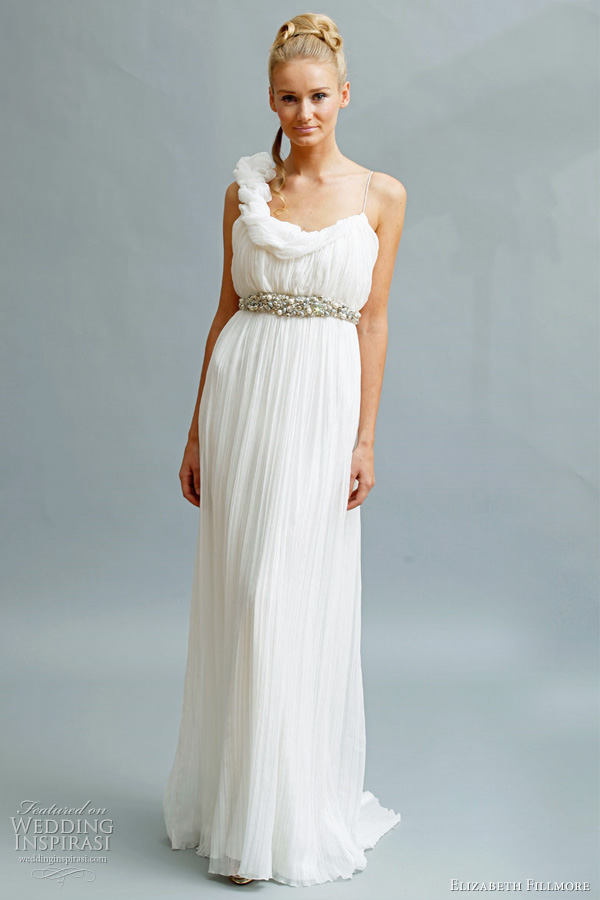 Angel strapless wedding dress in with antique silver lace inced midriff
