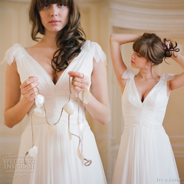 Sweet Pea wedding dress silk chiffon velvet Swiss dot ball gown featuring 