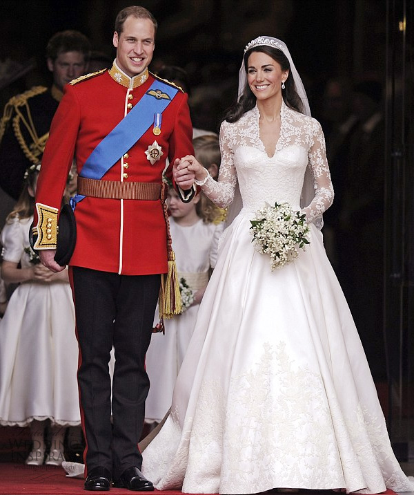 Kate Middleton wedding dress designed by Sarah Burton of Alexander McQueen