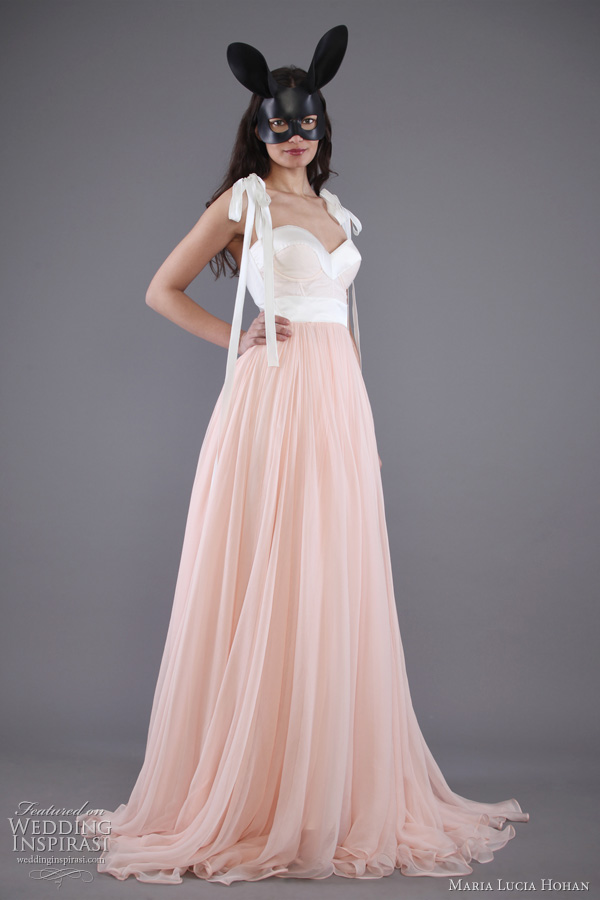 pink wedding dress maria lucia hohan SHARON one shoulder dress in light