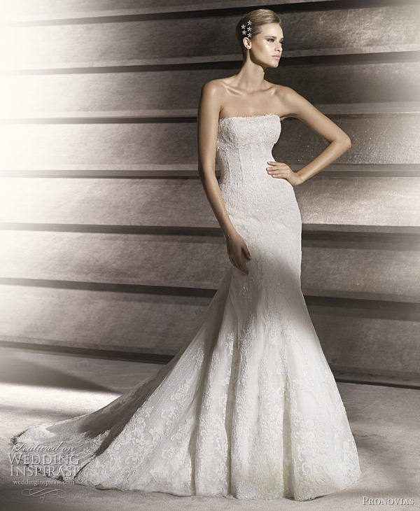 Patricia strapless gown with boned bodice pronovias wedding dress 2012 