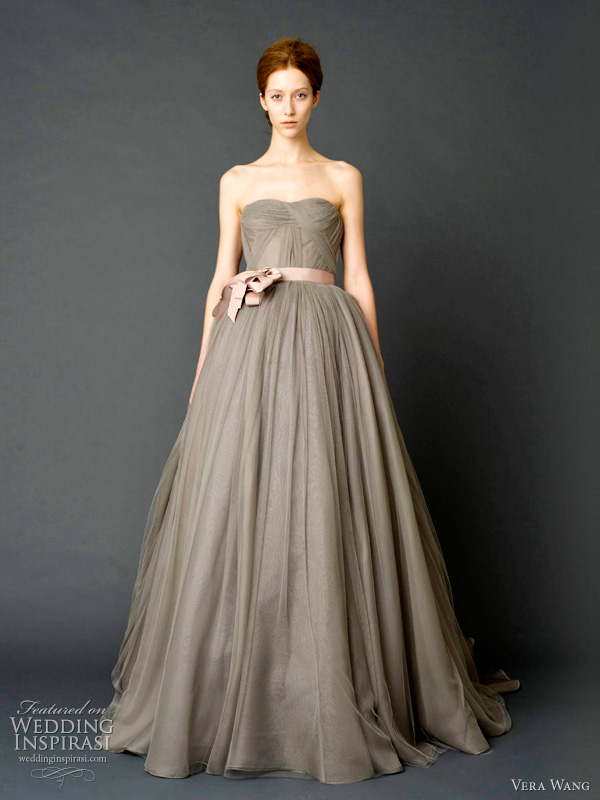 vera wang 2012 wedding gowns Charcoal strapless sweetheart ballerina 