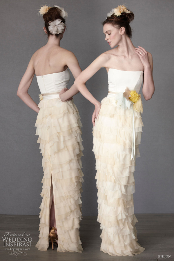 bhldn wedding dress milles petals corset gown