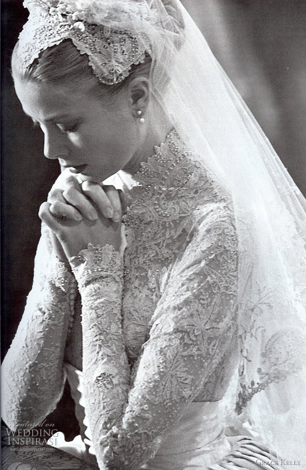 grace kelly wedding dress designed by MGM costume designer helen rose