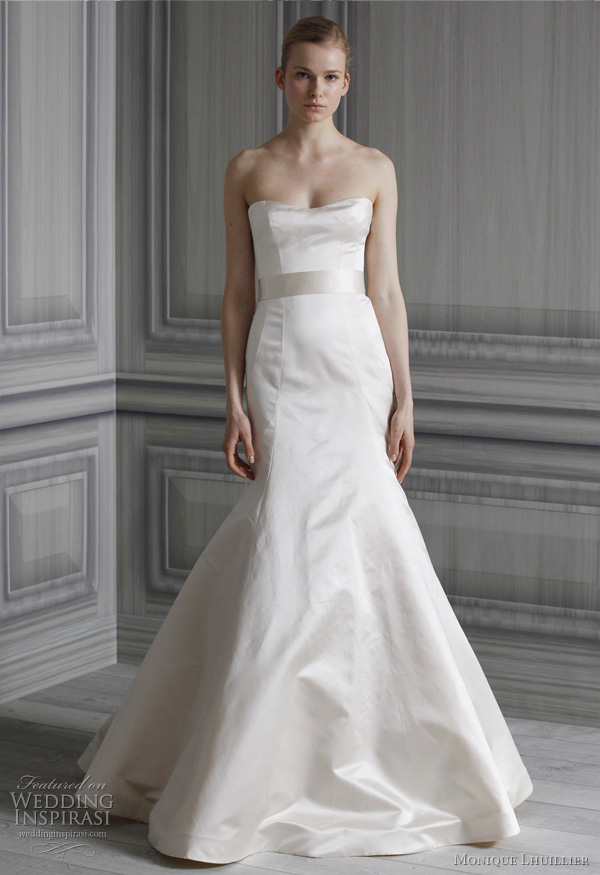 monique lhuillier spring 2012 bridal gown Nantucket silk white Chantilly