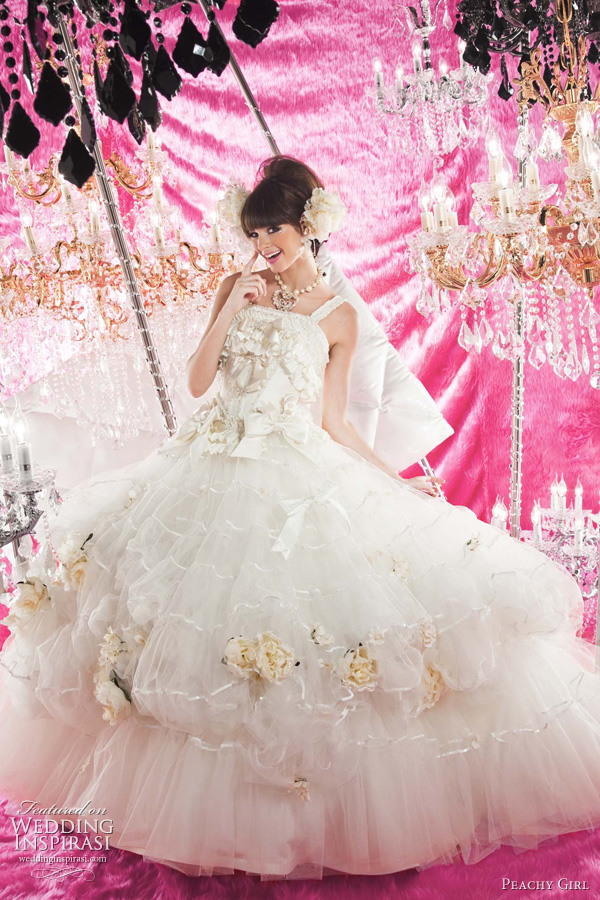 princess wedding dress peachy girl - white bridal ball gown