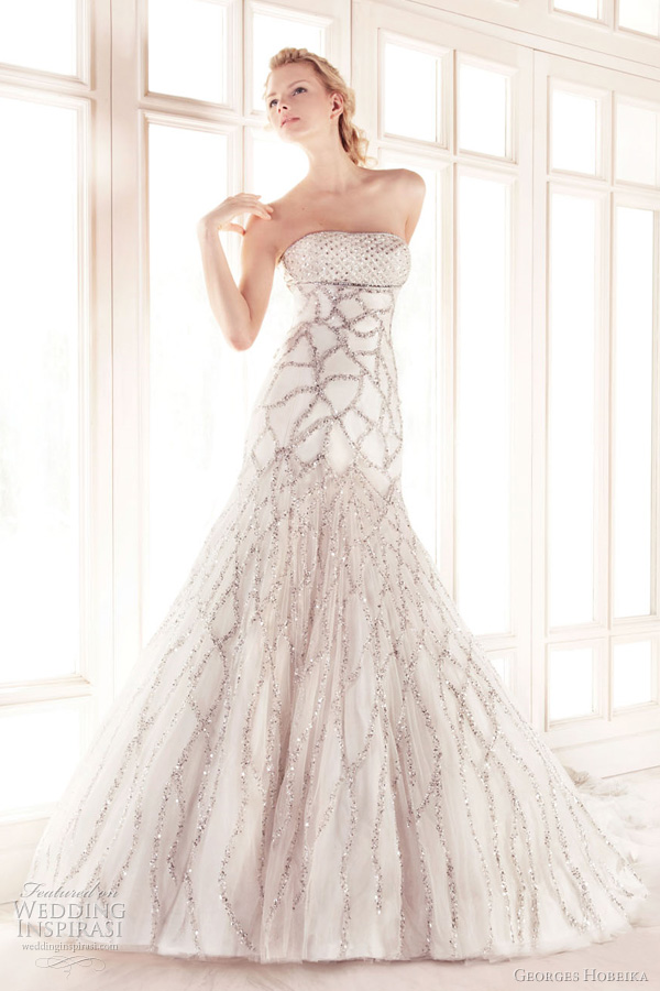 Caught in a web of bling crystal embellished wedding dress