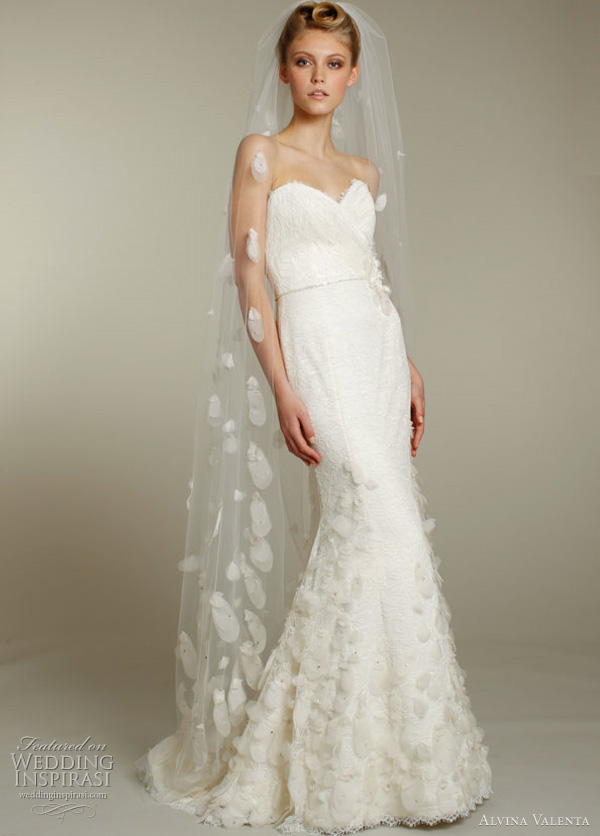 Below silk satin organza soft fluted bridal gown with sweetheart neckline