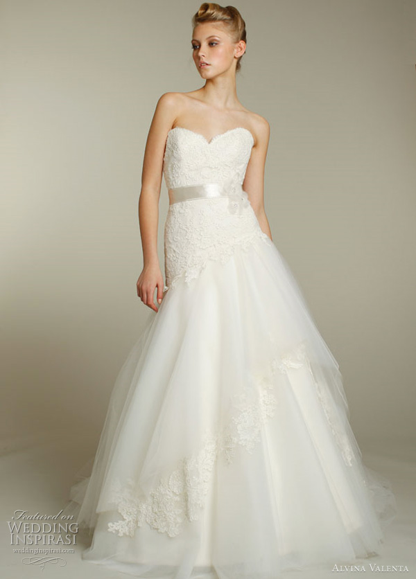 alvina valenta wedding dresses 20112012 Creme silk duchess satin soft 