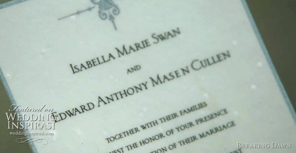 bella swan edward cullen invitation card - Isabella Marie Swan and Edward Anthony Masen Cullen wedding