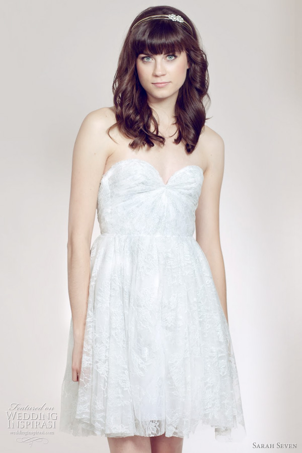 Some of the prettiest cutest short wedding dresses from Sarah Seven Spring 