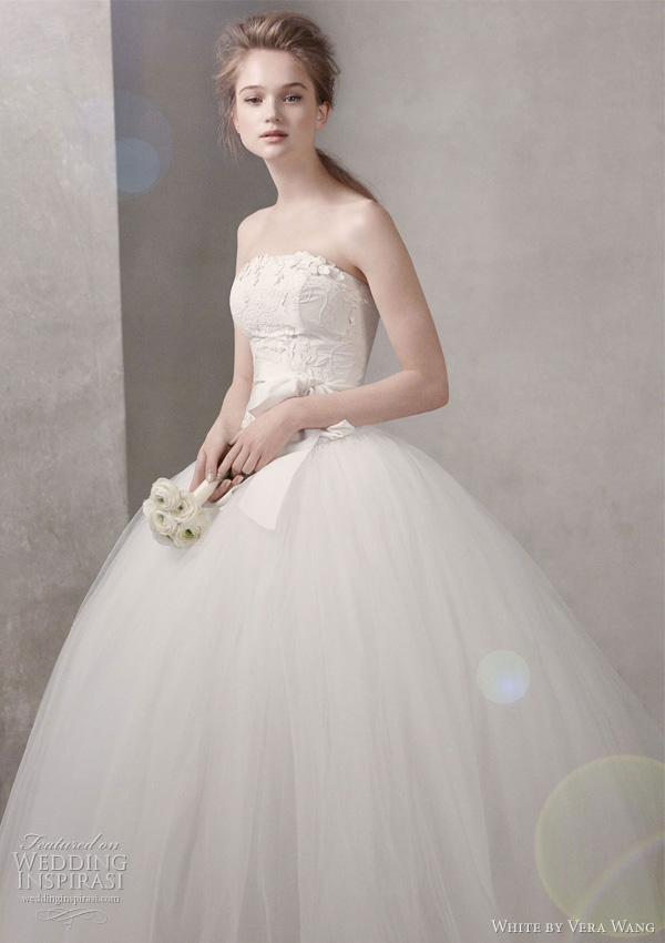 white by vera wang fall 2011 bridal collection Taffeta Ball Gown with 