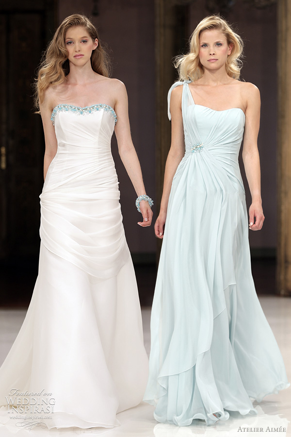 Barbie wedding dress with turquoise beads lining the neckline