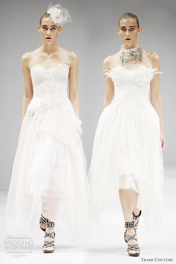 trash couture spring 2012 Bohemian chic wedding dress with unusual 