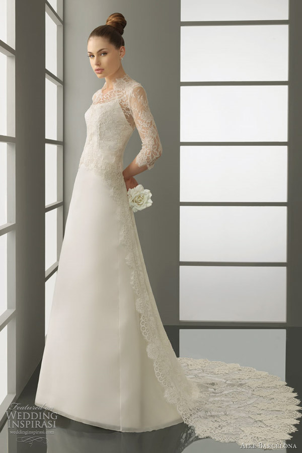 aire barcelona sleeve wedding dress 2012