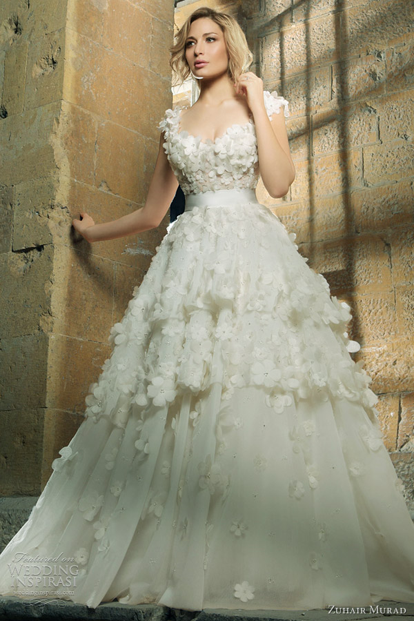 zuhair murad wedding dresses 2011 2012 Pearl strapless gown with split 