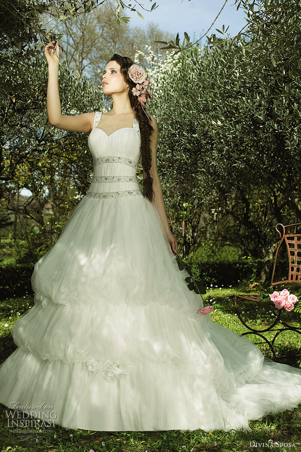 Gown with threetier bubble skirt divina sposa