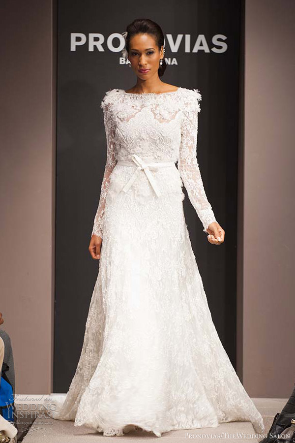 pronovias long sleeve wedding dress