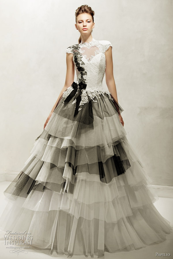 black and white wedding dress 2012