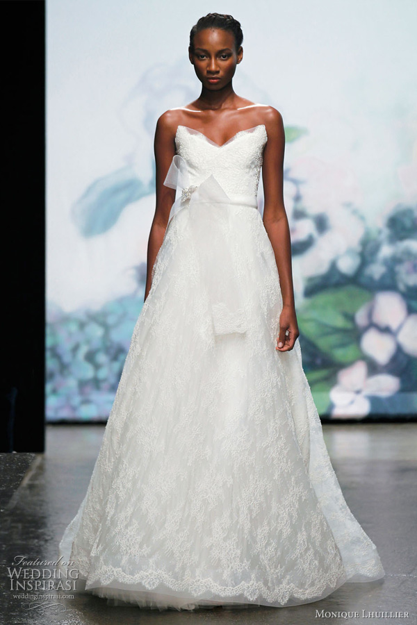 monique lhuillier fall 2012 bridal Sterling embellished chantilly tank 
