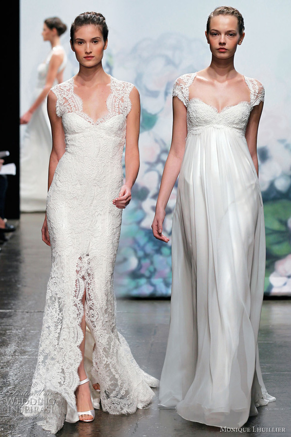 monique lhuillier fall 2012 wedding gowns Coquette reembroidered lace and 