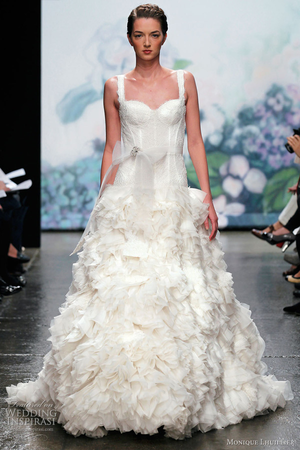 monique lhuillier wedding dresses 2012 Sentimental silk white chantilly 