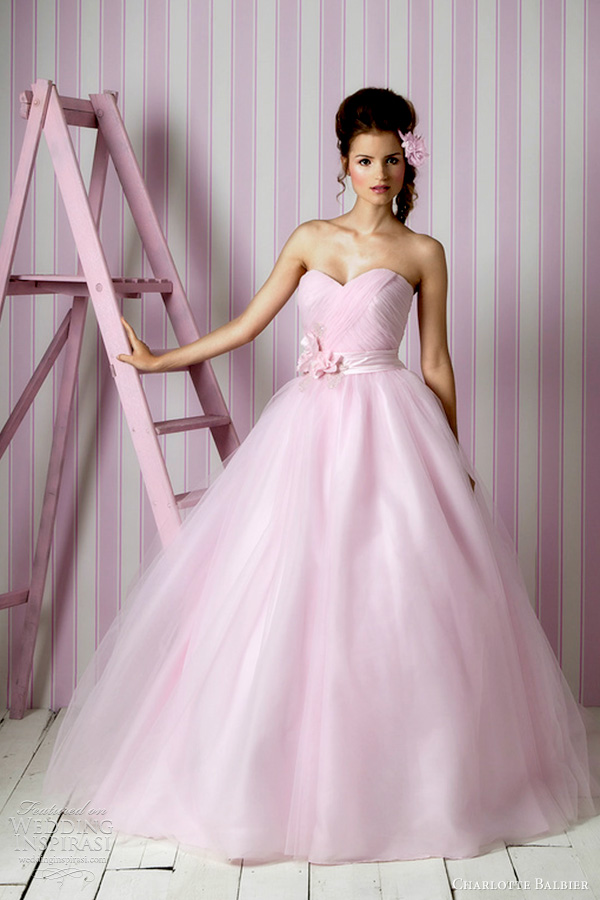 pink wedding dress 2012