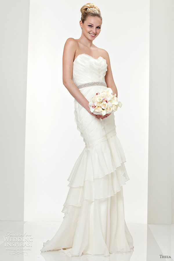 theia couture wedding dresses fall 2011 Ivory tulle strapless gown with